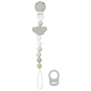 Kushies Silibeads Food Grade Pacifier Clip NIB - Koala Bear